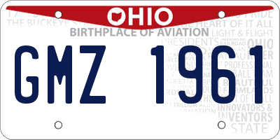 OH license plate GMZ1961