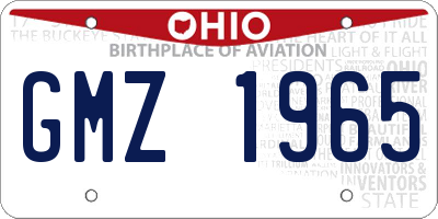 OH license plate GMZ1965