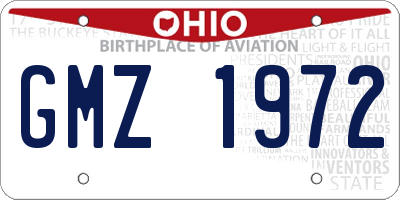 OH license plate GMZ1972