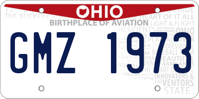 OH license plate GMZ1973