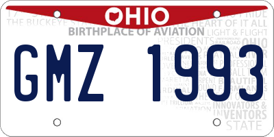 OH license plate GMZ1993