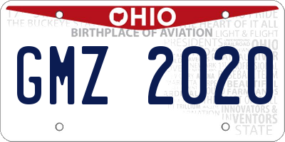 OH license plate GMZ2020