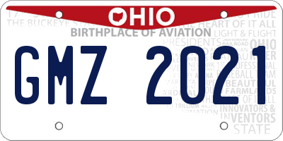 OH license plate GMZ2021