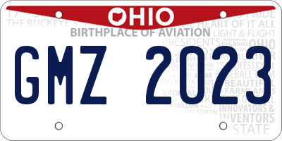 OH license plate GMZ2023