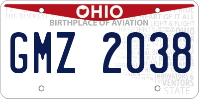 OH license plate GMZ2038