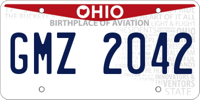 OH license plate GMZ2042