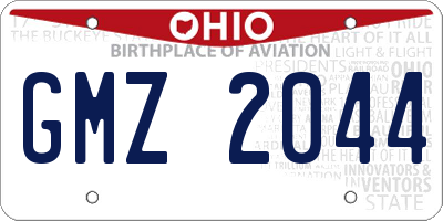 OH license plate GMZ2044