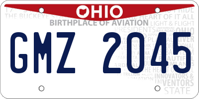 OH license plate GMZ2045