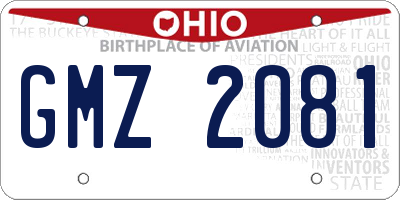OH license plate GMZ2081