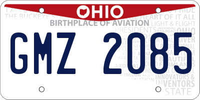 OH license plate GMZ2085