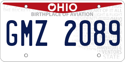 OH license plate GMZ2089