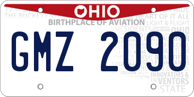OH license plate GMZ2090