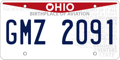 OH license plate GMZ2091