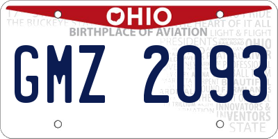 OH license plate GMZ2093