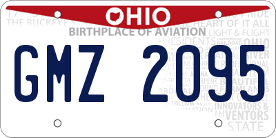 OH license plate GMZ2095