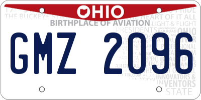OH license plate GMZ2096
