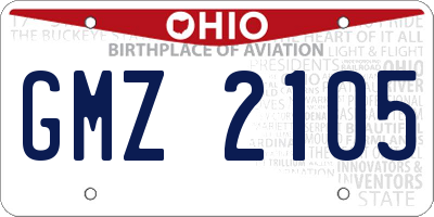 OH license plate GMZ2105