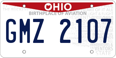 OH license plate GMZ2107