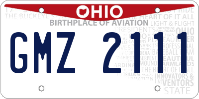 OH license plate GMZ2111