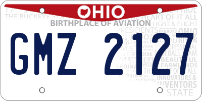 OH license plate GMZ2127