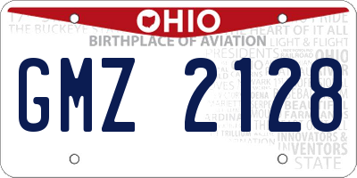 OH license plate GMZ2128