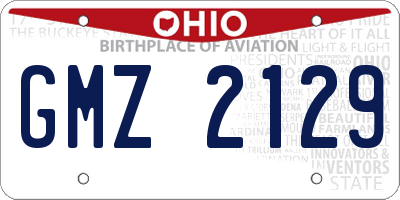 OH license plate GMZ2129