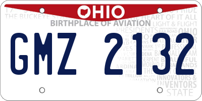 OH license plate GMZ2132