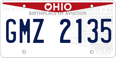 OH license plate GMZ2135