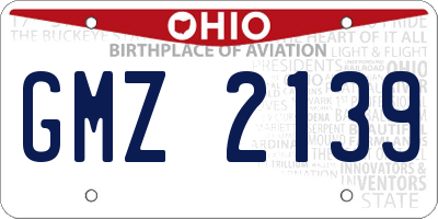 OH license plate GMZ2139