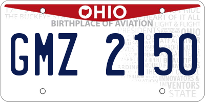 OH license plate GMZ2150