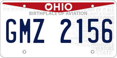 OH license plate GMZ2156