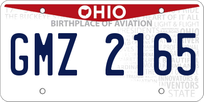OH license plate GMZ2165