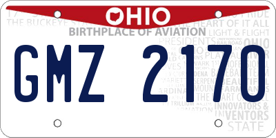 OH license plate GMZ2170