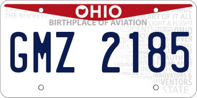 OH license plate GMZ2185