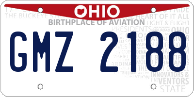 OH license plate GMZ2188