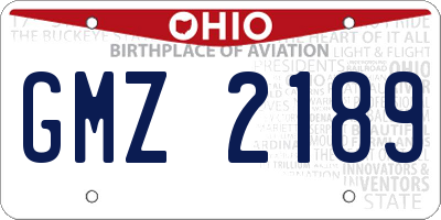 OH license plate GMZ2189