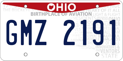 OH license plate GMZ2191