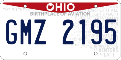 OH license plate GMZ2195