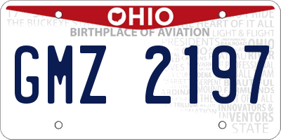 OH license plate GMZ2197