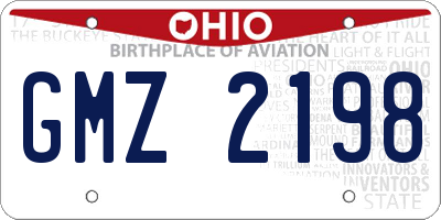 OH license plate GMZ2198