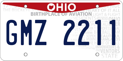 OH license plate GMZ2211
