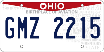OH license plate GMZ2215