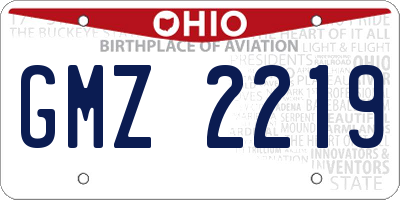 OH license plate GMZ2219