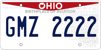 OH license plate GMZ2222