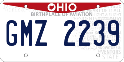 OH license plate GMZ2239
