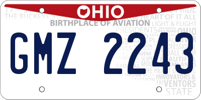 OH license plate GMZ2243