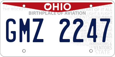 OH license plate GMZ2247