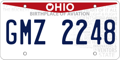 OH license plate GMZ2248