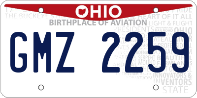 OH license plate GMZ2259