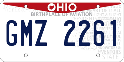 OH license plate GMZ2261